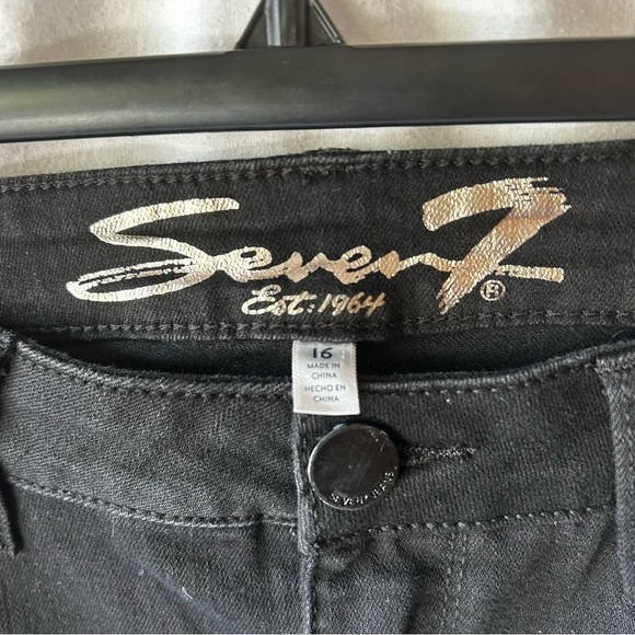 Seven7 Black Jean Shorts Distressed Cut-Off Style - Picture 2 of 4